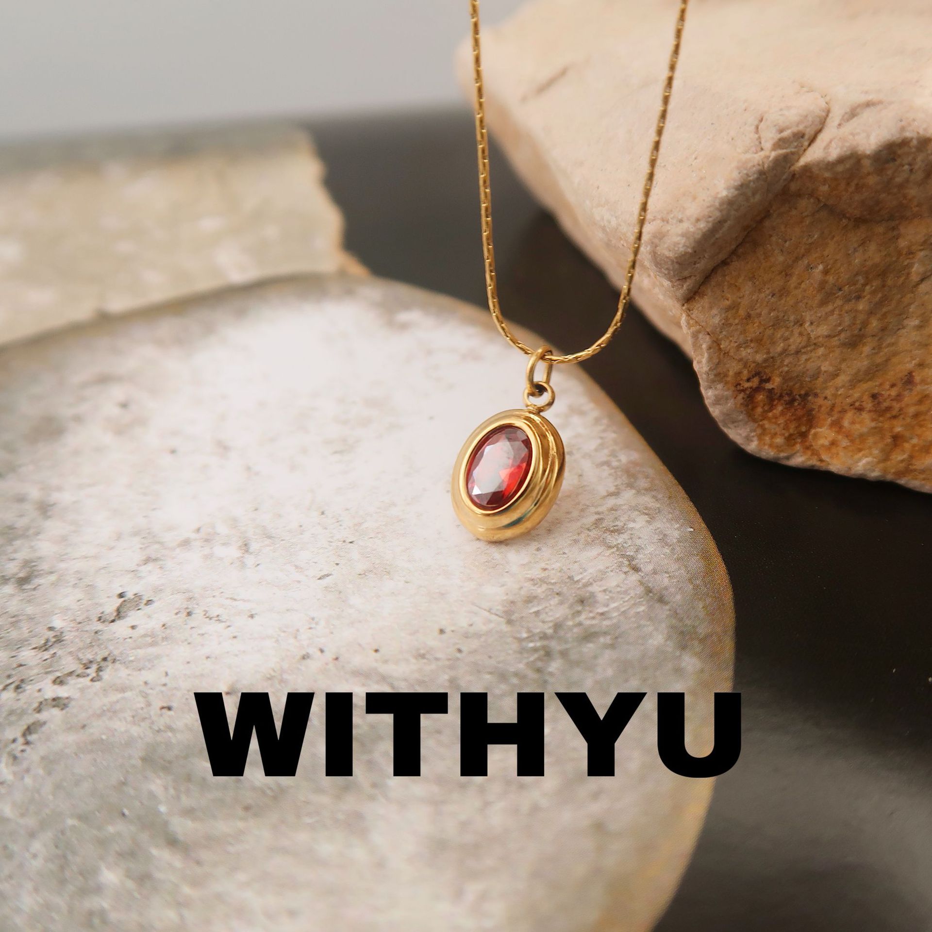 10g Weight Zircon Inlay Material Pendant Necklace Classification 1 Piece Quantity Daily Occasion Titanium Steel Material Oval Pattern Women's Gender Plating, Inlay Design Retro Style Titanium Steel Retro Oval Plating Inlay Zircon Pendant Necklace 8