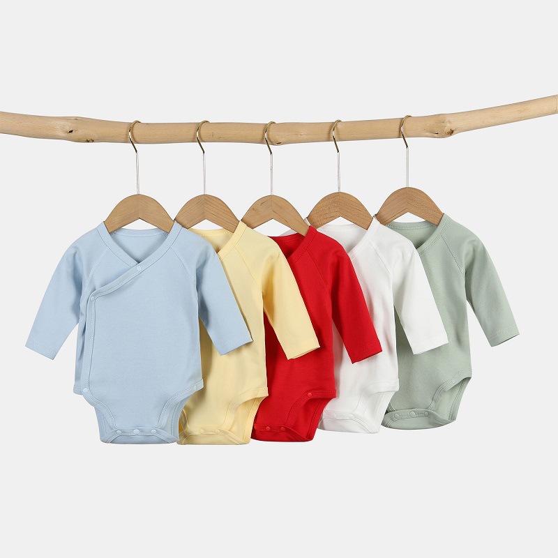 Spring and Autum Newborn Baby Kidsren's Clothing Monk Clothing Newborn Baby Pure Color Cotton Side-Breasted Harem Triangle Bag Fart Clothing