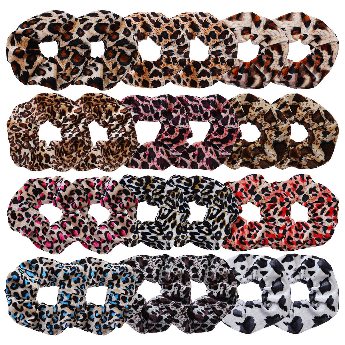 Korean Style Flannel Leopard Print Hair Rope Headdress Wholesale display picture 1