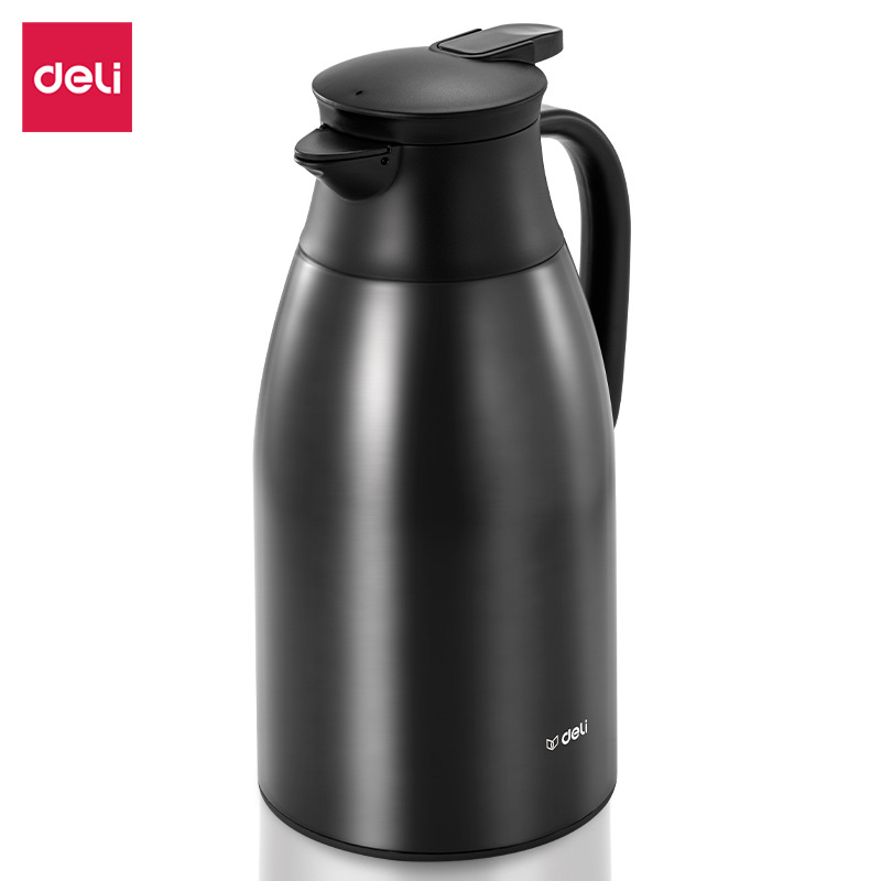 得力LL105-保温壶-玻璃镀铜内胆1.9L保温电热水壶家用办公电水壶