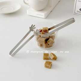 跨境爆款不锈钢食物夹创意迷你夹子多功能方糖夹冰块夹面包零食夹