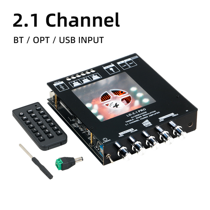Bluetooth Amplifier 2.1 Channel 12-32V Power Amplifier Subwoofer HiFi Amplifier Digital Audio Amplifier