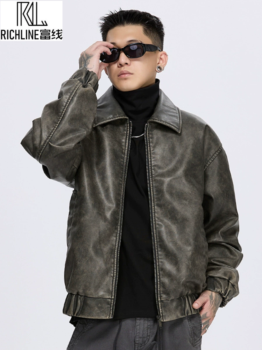 Demi-season ретро полиуретановая модная ветровка для отдыха, oversize