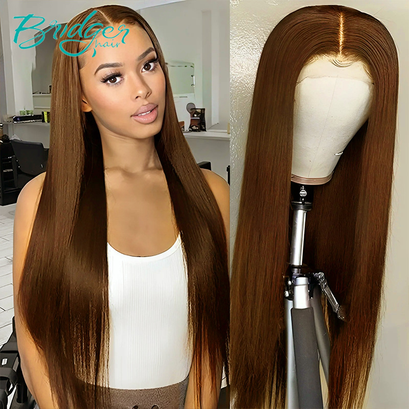 13*4 Copricapo in pizzo Colore dei capelli umani #6 Parrucche frontali in pizzo per capelli umani_voghion.com