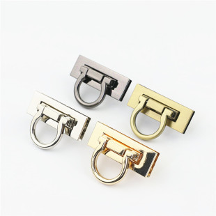 Luggage hardware accessories Golden die casting twist lock lock square lock bag handbag lock hardware accessories