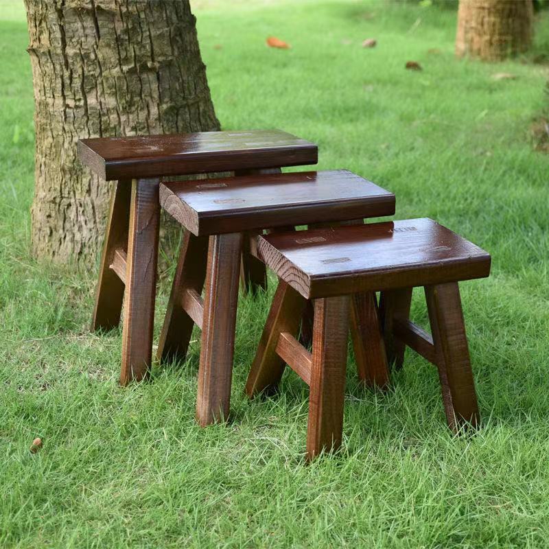 Taburete de madera sólida, taburete bajo, taburete de madera doméstico para niños, taburete de madera para adultos, taburete de madera sólida para los pies, taburete de cambio de zapatos