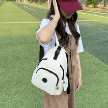 跨境韩版尼龙布时尚双肩包女大容量多功能百搭胸包休闲单肩斜挎包