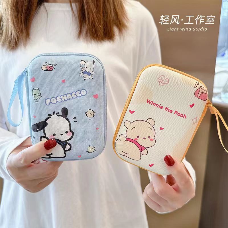 Data cable charger storage bag earphone cable storage box cartoon cute portable bag with Logo