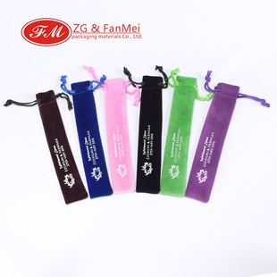 Manufacturer Customized Velvet Bag Plush Pencil Bag Double-Sided Velvet Drawstring Pocket Pen Storage Packaging Bag