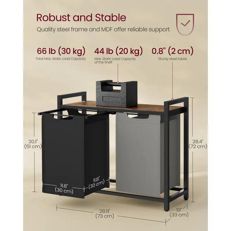 New Cross-Border Laundry Basket with 2 Pull-Out and Cross-Border Laundry Sorter Dirty Clothes Basket Rack Dirty Clothes Basket Combination