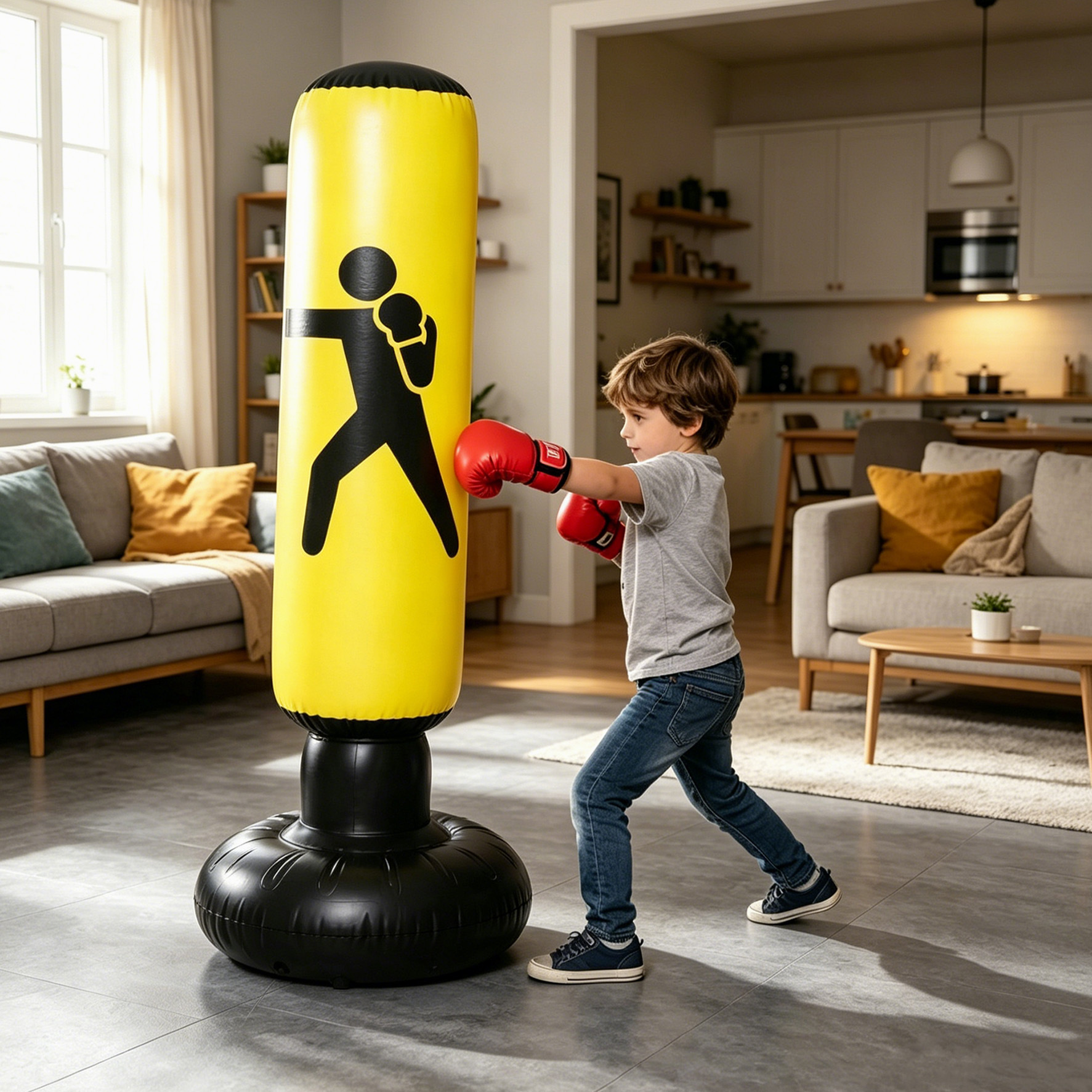 Inflatable boxing roly-poly doll
