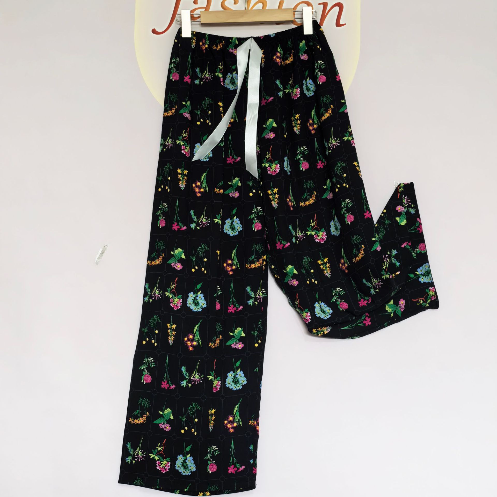 25 nuevo estilo de seda de algodón de verano para mujer, pantalones anchos de algodón de talla grande para uso exterior, pantalones de maternidad, pijamas de verano para mujer, holgados