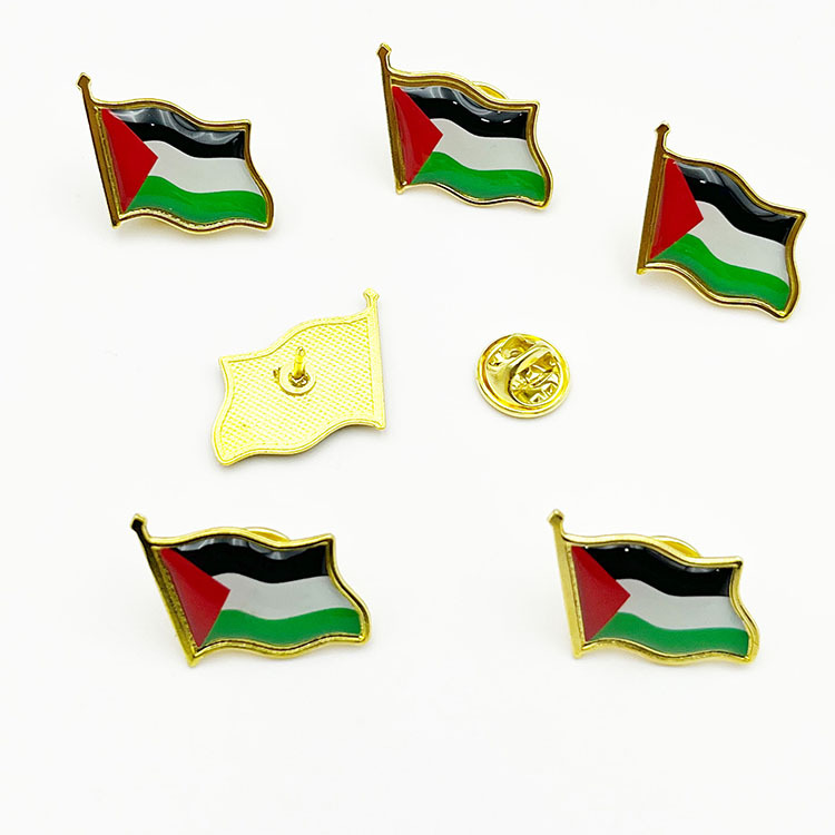 跨境热销巴勒斯坦自由国旗胸针服饰徽章金属配件世界各国旗帜滴油