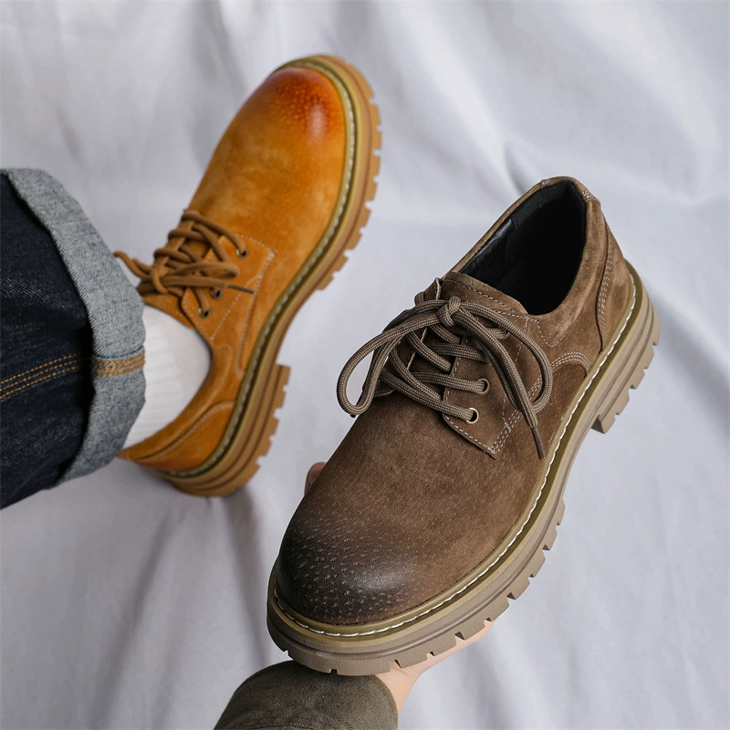 Строгий выбор, весенние новые низкие ботинки Martin, мужские короткие сапоги, рабочие ботинки в британском стиле ретро, увеличивающие рост, Мужская обувь в моде