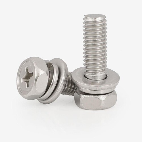 GB9074.13 Cross Slot Countersunk Outer Hex Combination Bolt, Cross Outer Hex Three-Combination Screw M3--M10