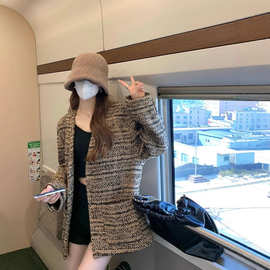 小香风长袖外套女2024秋季新款复古宽松休闲显瘦上衣外套