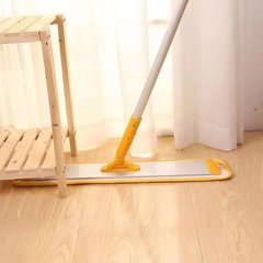 Hand-washable aluminum flat mop rotating household hook-and-loop replacement cloth wet and dry flat mop