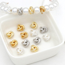 ͭ��14K����ɫ΢���ʯ���ŦȦ���� diy����������������C45
