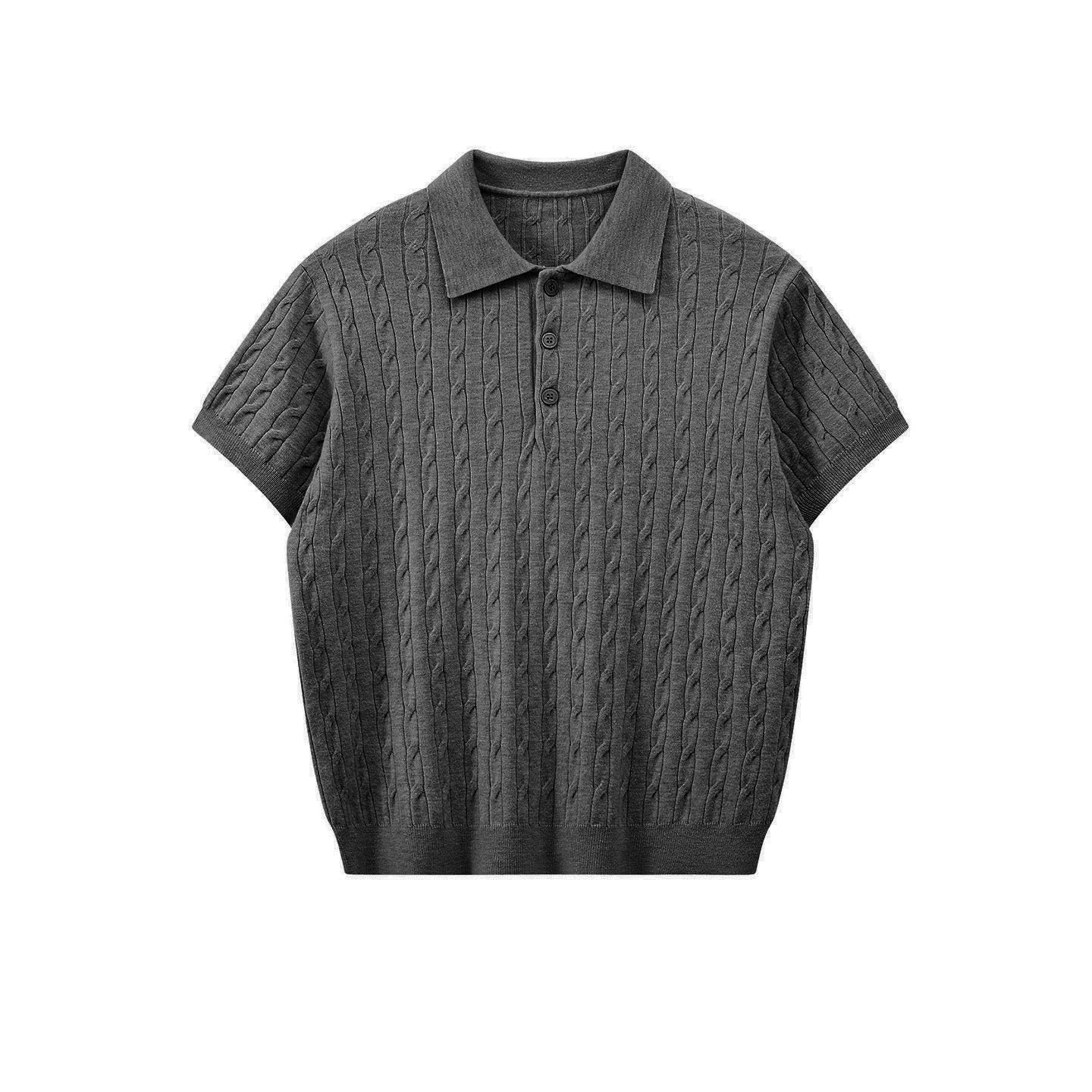 Camisas de polo de cuello gaviota camisa de manga corta hombre tejido camiseta de textura de flores de verano fábrica transfronteriza al por mayor image 11