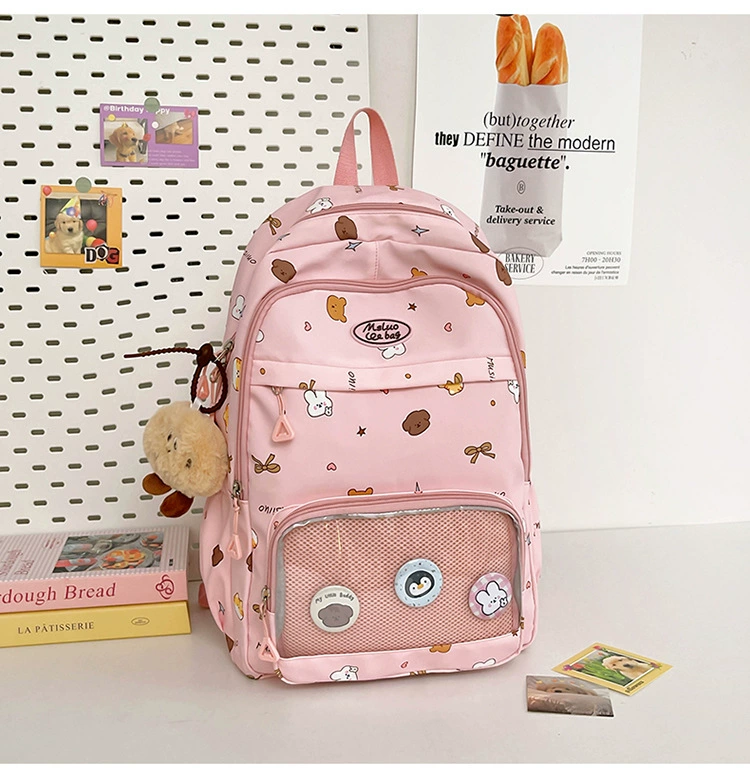 Cute cartoon backpack, capacious card holder, school bag, for secondary school