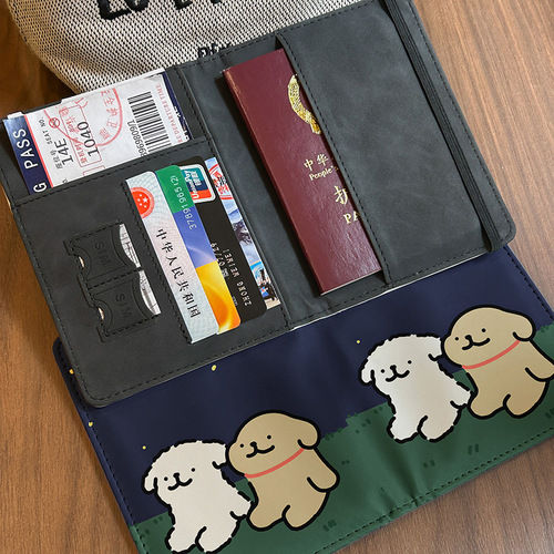 Line-Dog Outdoor Trip Passport Holder & Document Bag, Multi-Functional Card Case for Portable Travel Storage—Perfect for Storing Tickets Abroad