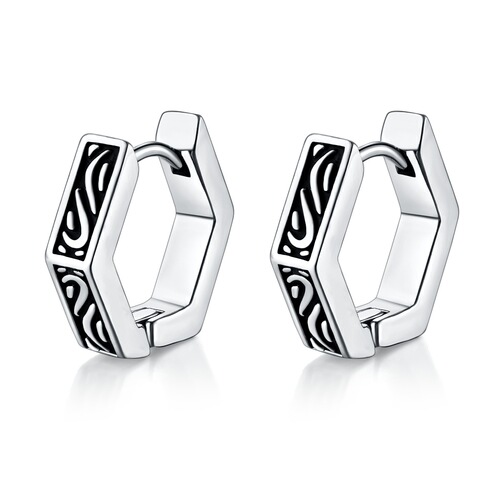 Japanese and Korean jewelry earrings fashionable earrings simple stainless steel earrings geometric simple men's earrings cross-border