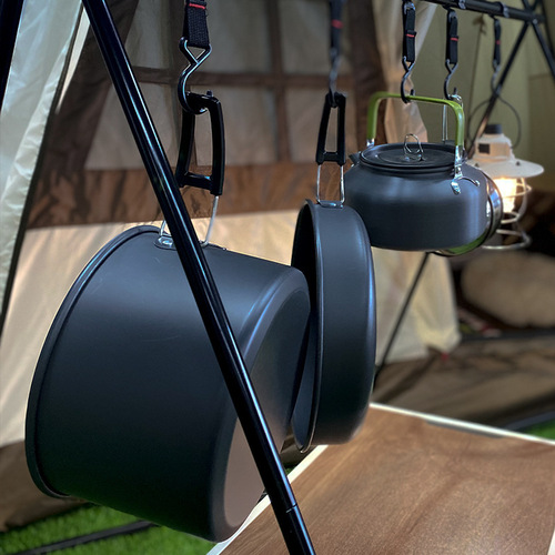 Outdoor pot set for 3-4 people, outdoor portable kettle set, mountaineering picnic, self-driving picnic barbecue pot set