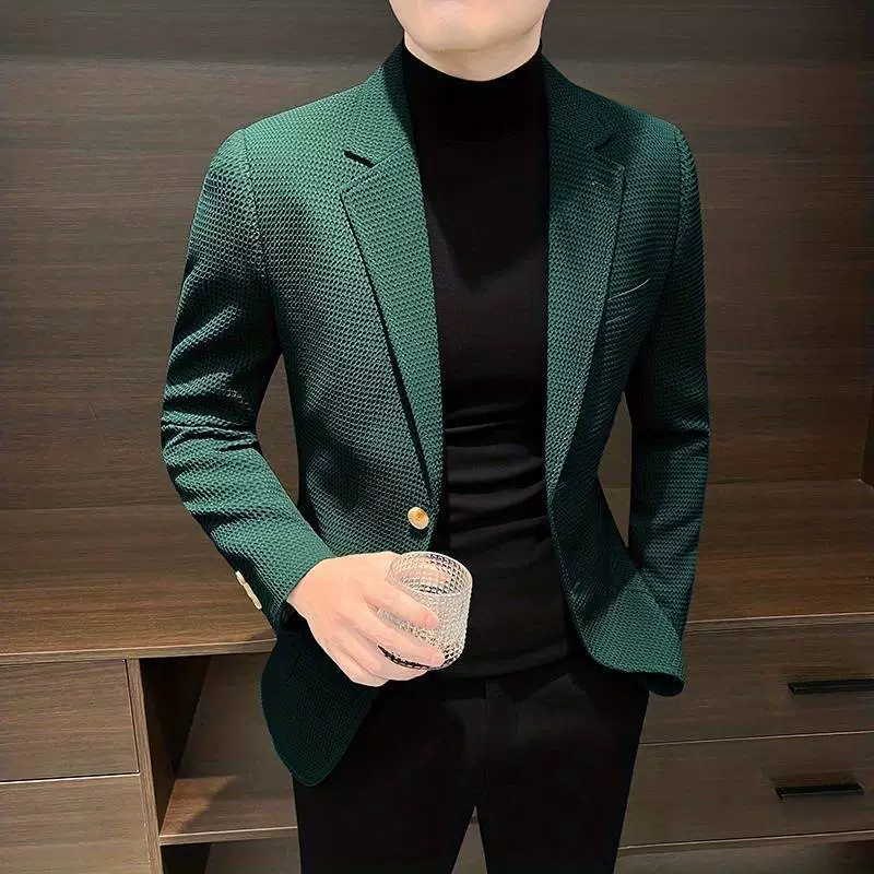 Мужской модный трендовый костюм дизайна, slim fit, тренд сезона