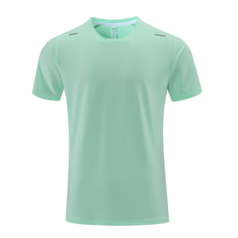 Camiseta deportiva de ocio al aire libre para hombres de verano ropa de secado rápido manga corta suelta más tamaño transpirable seda de hielo media manga en stock impreso B