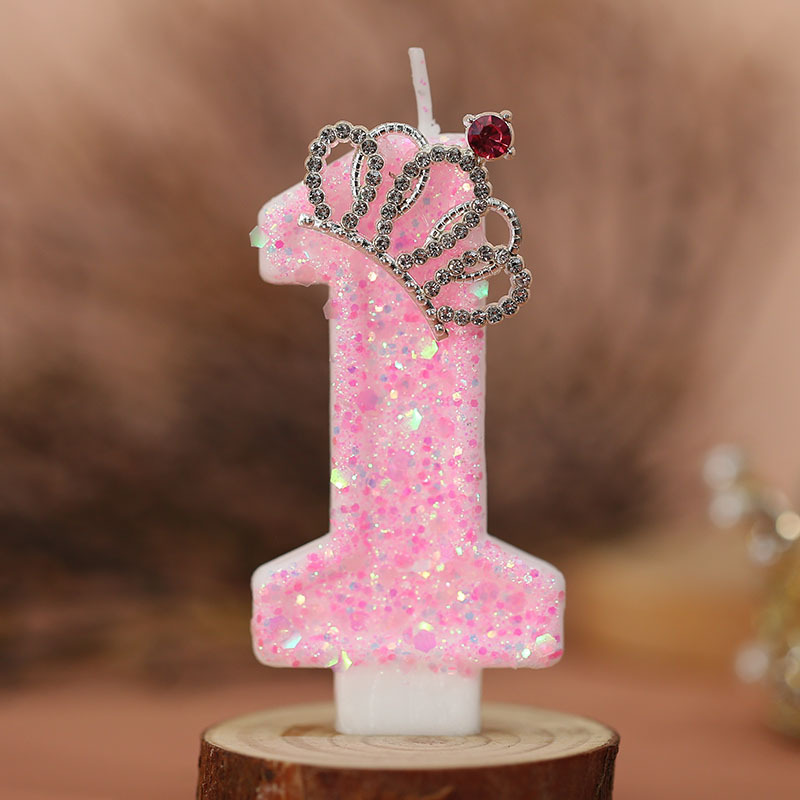 Corona digital rosa vela de cumpleaños mercancía transfronteriza temu amazon shein pastel decoración vela creativa