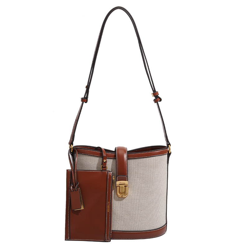 Korean Joyosoi Bucket Car Jingyuan Same New Cowhide Shoulder Genuine Leather Crossbody Mother Women's Bag_voghion.com