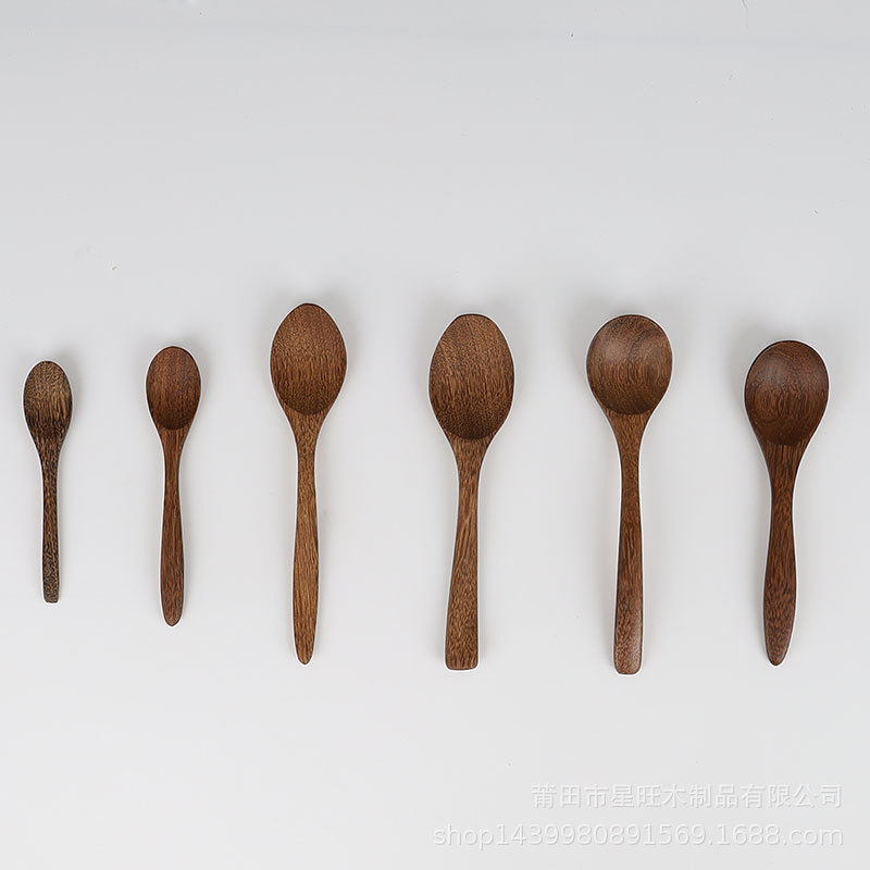 Venta directa de fábrica alas de pollo cuchara resistente a las caídas cuchara de madera sin pintura cuchara pequeña antiquemaduras para niños descuento de gran cantidad