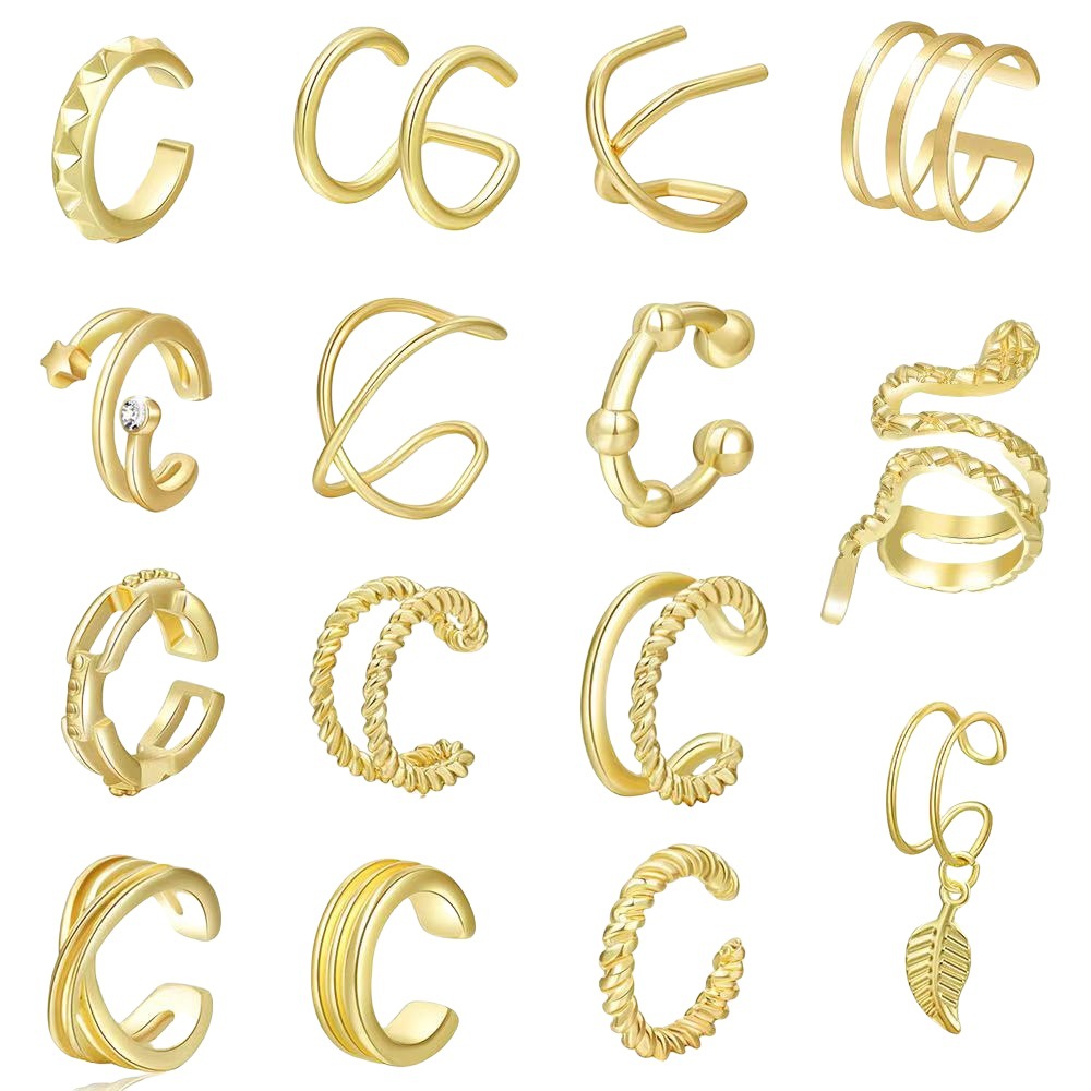 Oredos para damas creativas europeas y americanas Pendientes enrollados en espiral de cartílago no poroso Pendientes de clip de oreja de aleación ajustable para mujer