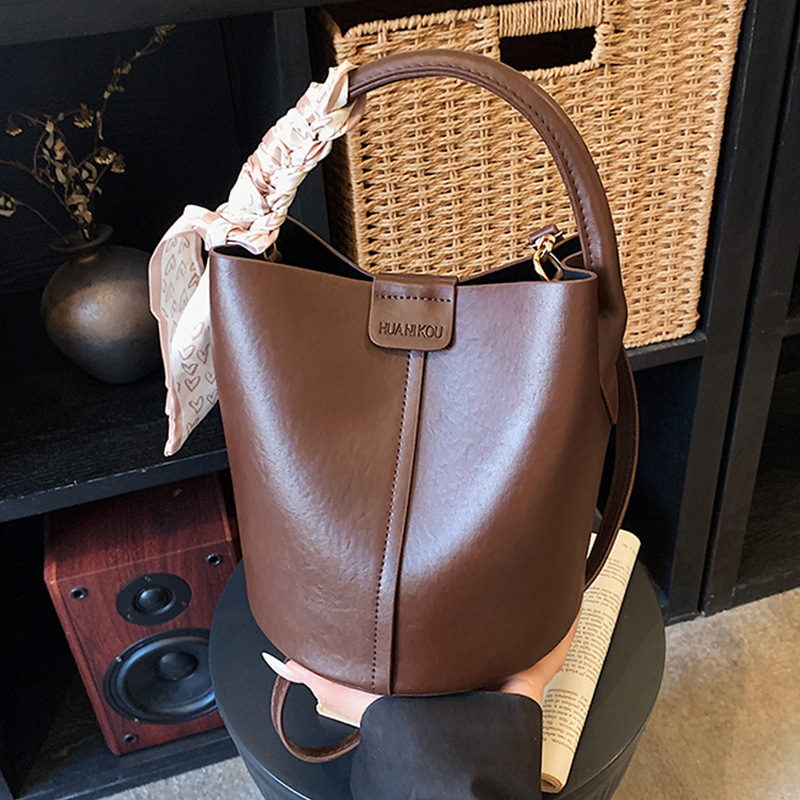 Borsa a secchiello retrò borsa a cesto casual a tracolla_voghion.com