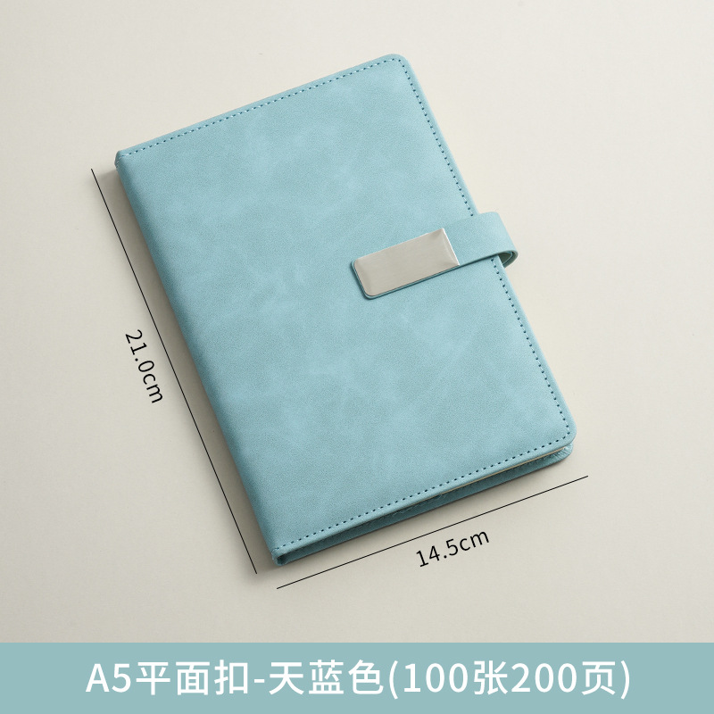 A5 cuaderno de notas logotipo de oficina de negocios regalos de cuero suave grueso de alto valor de la cara hebilla cuaderno de notas caja de regalo