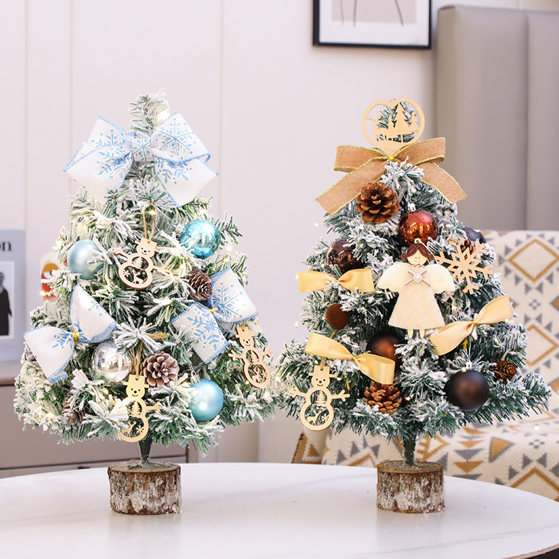 Mini árbol de Navidad paquete de árbol de Navidad pequeño cifrado artificial nuevo estilo de escritorio decoración de Navidad con luz Nuevo modelo