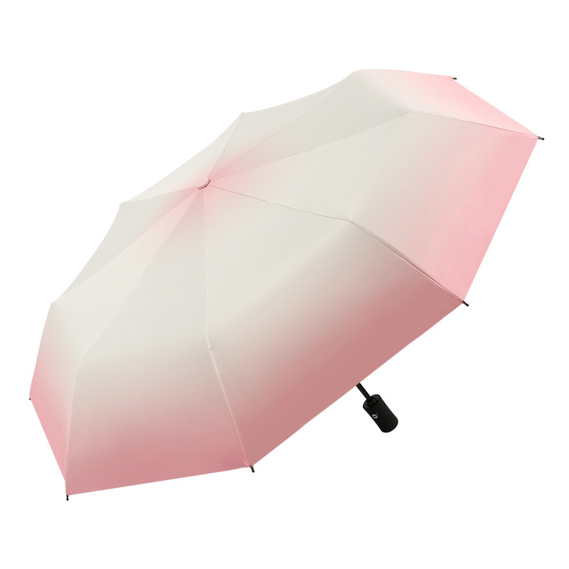 新しい 70% off グラデーション傘ビニール全自動傘日焼け止め UV 日傘晴雨兼用折りたたみ傘|undefined