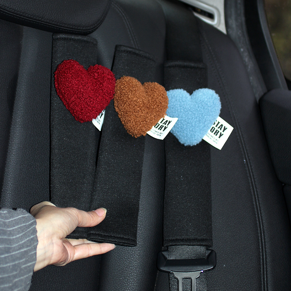 [Shoulder pad] Car seat belt shoulder pad protective cover children's anti-wire love decorative safety belt ice silk breathable