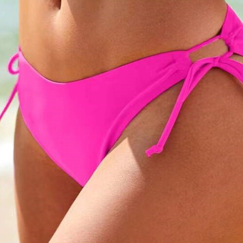 Solid Color Rope Triangle Swim Trunks for Women, European and American Swimwear One-Piece Bottom Swim Trunks