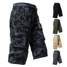 夏季纯棉薄款工装裤男士七分裤宽松直筒中裤潮牌耐穿耐磨7分马裤