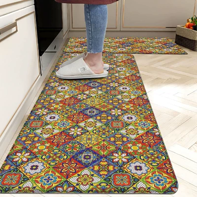Kitchen Non-Slip Oil-Absorbing and Water-Absorbing, Avtomobil döşəmə paspasları - jn-abstract-kitchen-mat-5-4060cm-crystal-velvet
