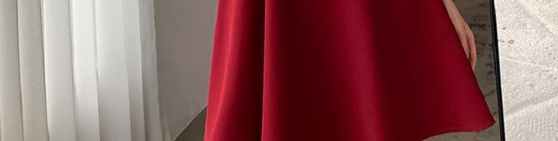 帮手描述图：2022夏季新款复古赫本风小黑裙胖妹妹收腰显瘦方