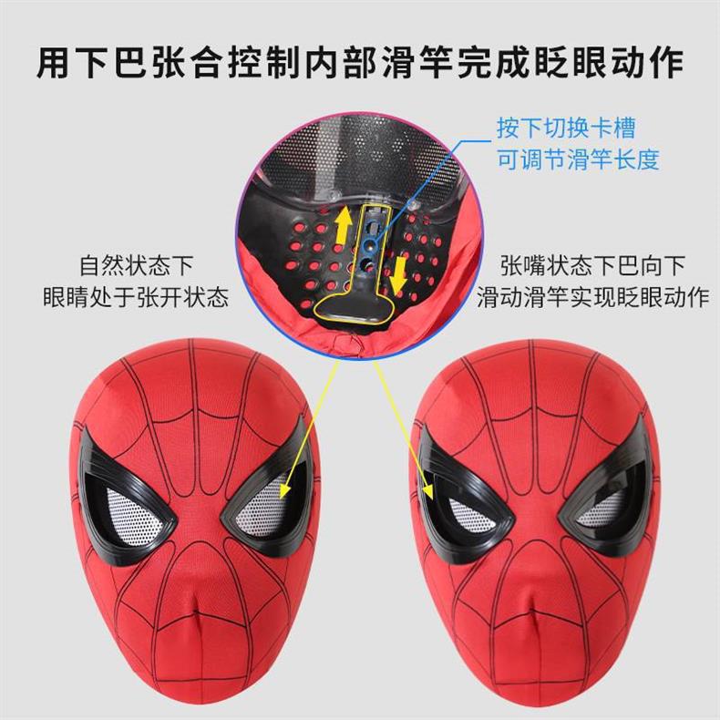 Spider-Man Headgear with Movable Eyes, Hat, Mask, Children's Wearable Toy, Electric Helmet with Sensor