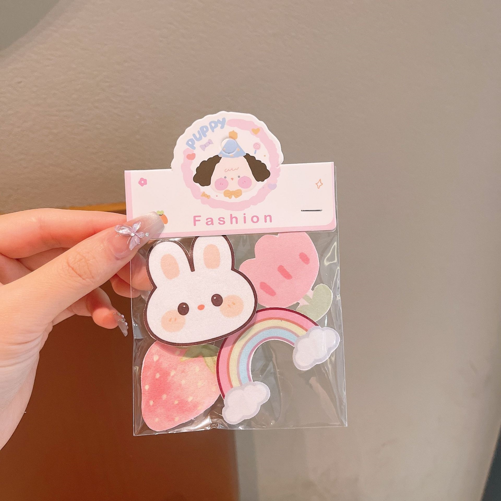 Pegatinas mágicas de dibujos animados para niños pegatinas velcro bebé fruta adorable animal pieza de cabello magical post pegatinas de cabello para mujeres
