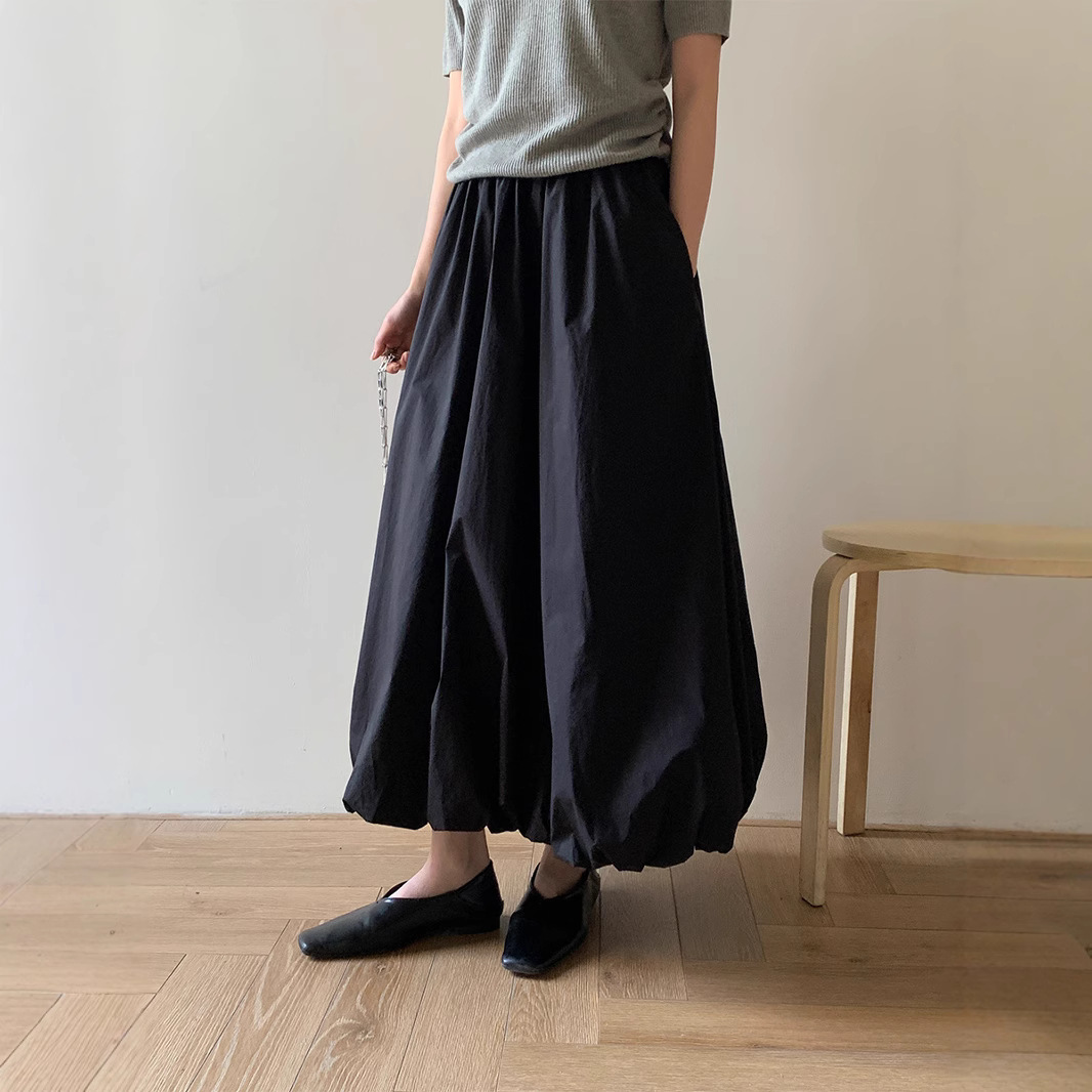 6UP早春韓系鬆緊腰花苞裙2025廣州13行新款氣質鬆弛極簡ins91121S