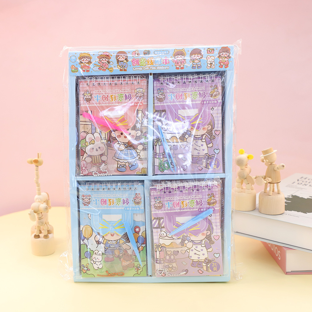 Cuaderno con espiral y pegatinas DIY, incluye cadena y pinzas – Mayorista de Yiwu