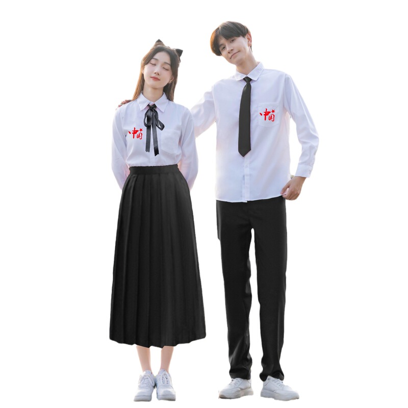 大合唱韓系制服卒業クラス服学院風ロングスカートセット中学校朗読公演服装高校学生|undefined