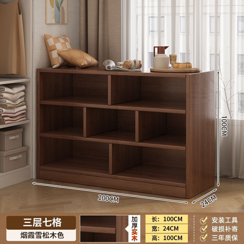实木书柜置物架落地储物柜靠墙一体幼儿园客厅矮柜子展示柜小书架|undefined