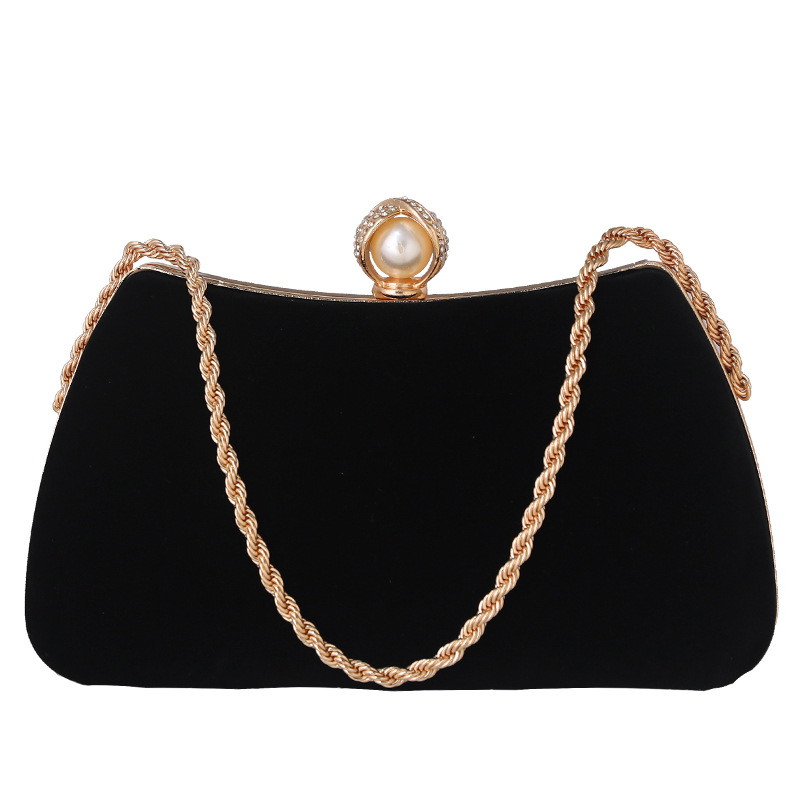 Transfronterizo nueva moda simple bolsa de terciopelo Bolsa de Diamantes vestido de un hombro crossbody bolso cheongsam portátil bolso de Noche del banquete