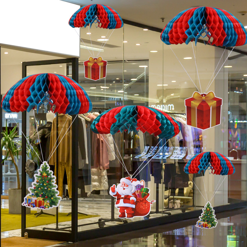 Nuevas decoraciones navideñas transfronterizas, decoraciones de escenas, adornos de árboles de Navidad, disfraces de ancianos, adornos de globos aerostáticos navideños